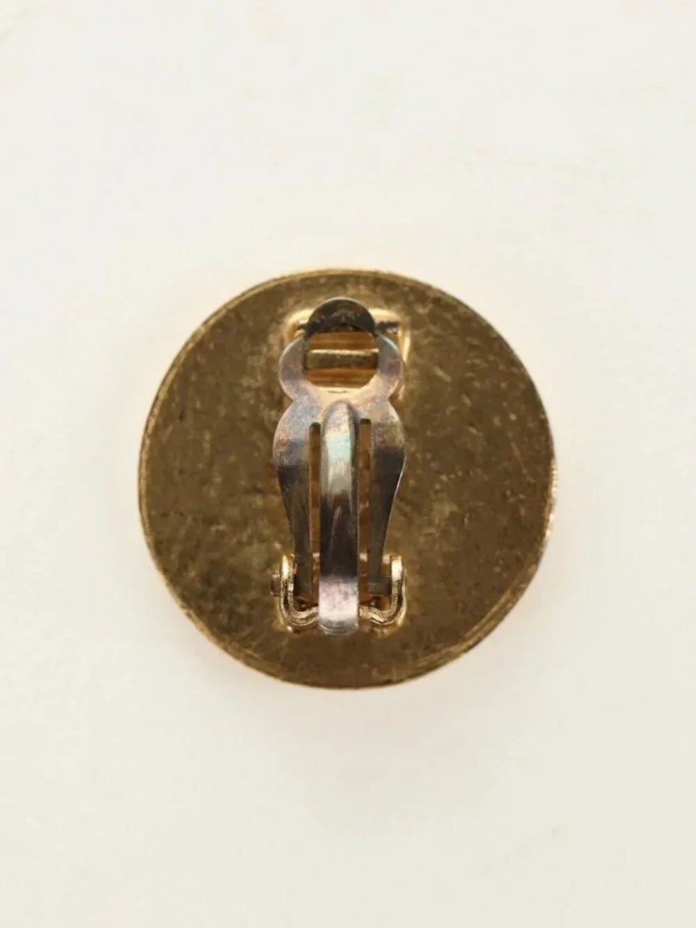 CHANEL Earring metal Gold Tone CC Auth 180939M